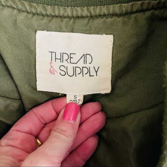Thread & Supply green lightweight cinch waist cargo utility zip jacket small - Picture 5 of 6